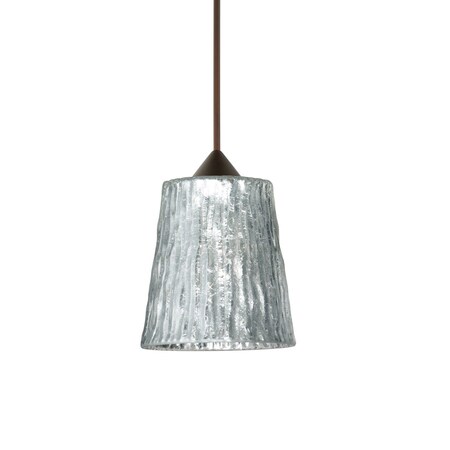 Besa Lighting Nico 4 Cord Pendant, Stone Silver Foil, Bronze Finish, 1x50W Halogen 1XT-5125SF-BR